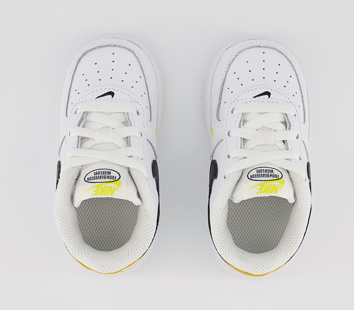 Nike Air Force 1 Infant Trainers Nike Air Force 1 Infant Trainers White Black Dark Sulfur