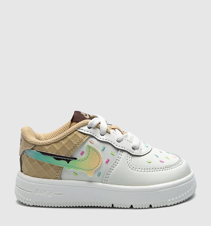 Nike Air Force 1 Infant Trainers Sail Red Sesame Bleached