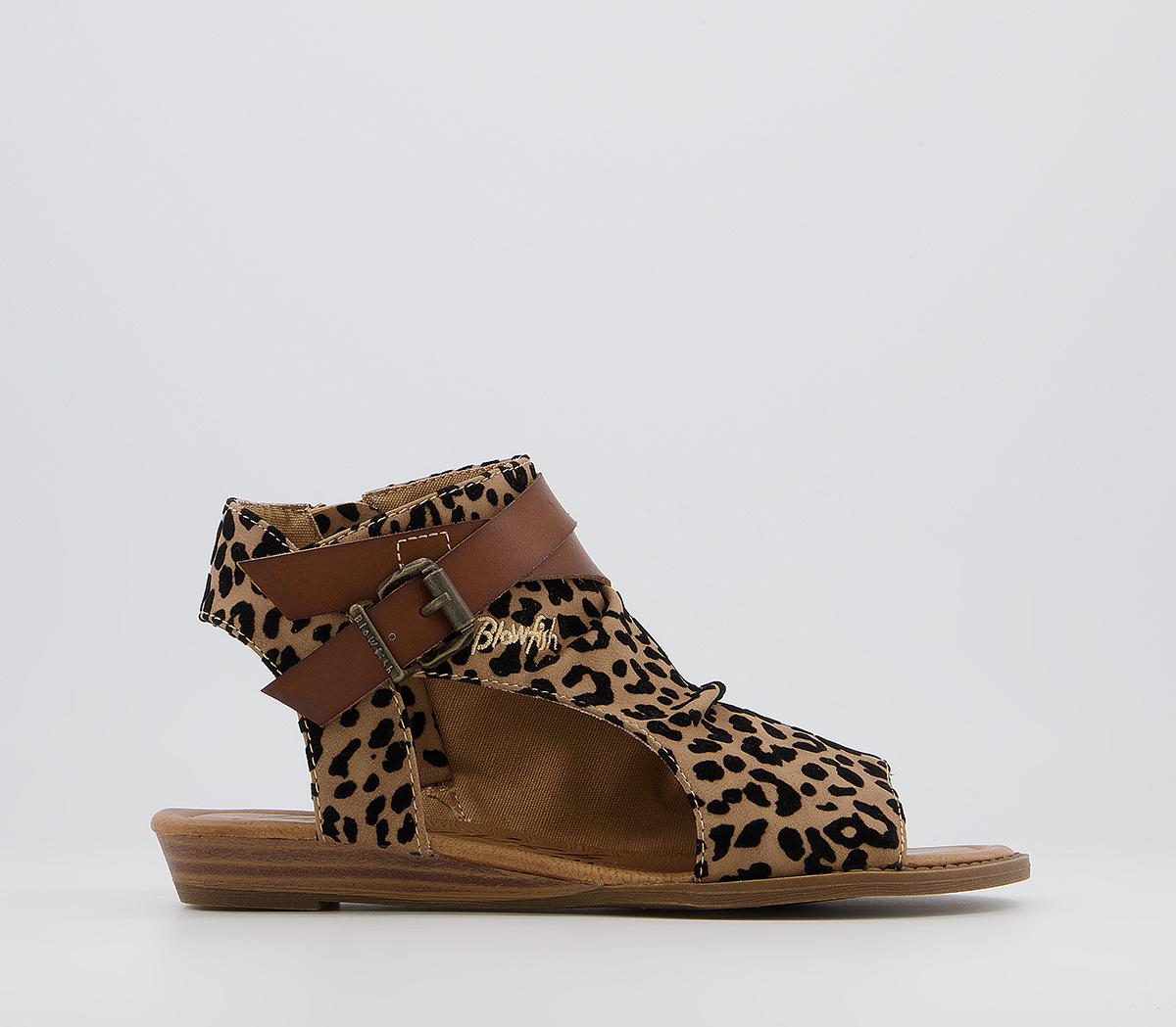 blowfish leopard print sandals