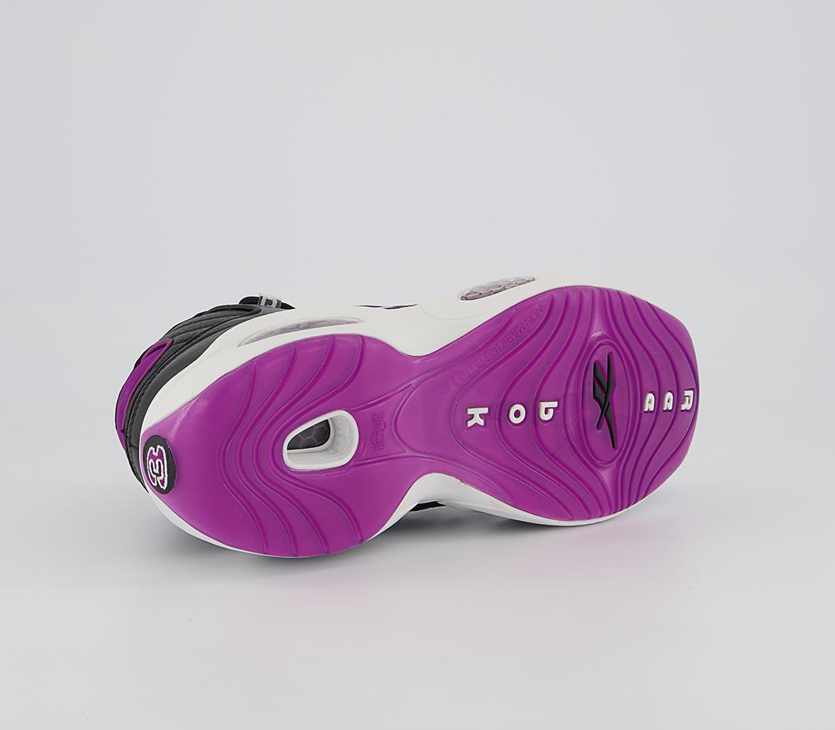 Reebok Question Mid Trainers Reebok Question Mid Trainers Core Black Aubergine Pure Grey
