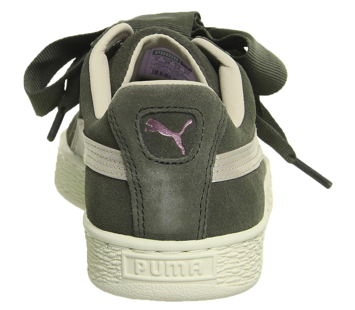 PUMASuede Heart TrainersOlive Night Pink Tint Rose Gold