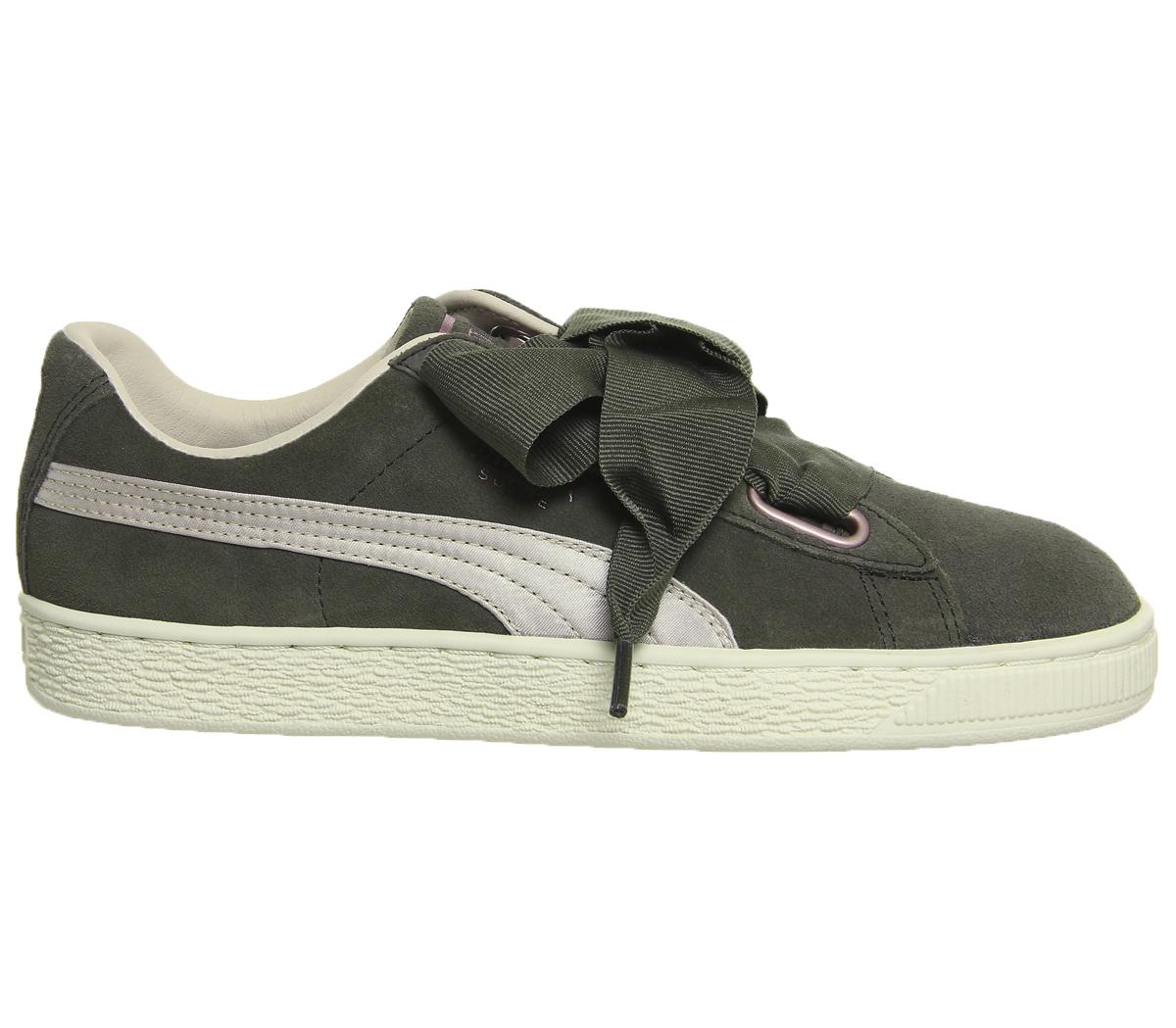 PUMASuede Heart TrainersOlive Night Pink Tint Rose Gold