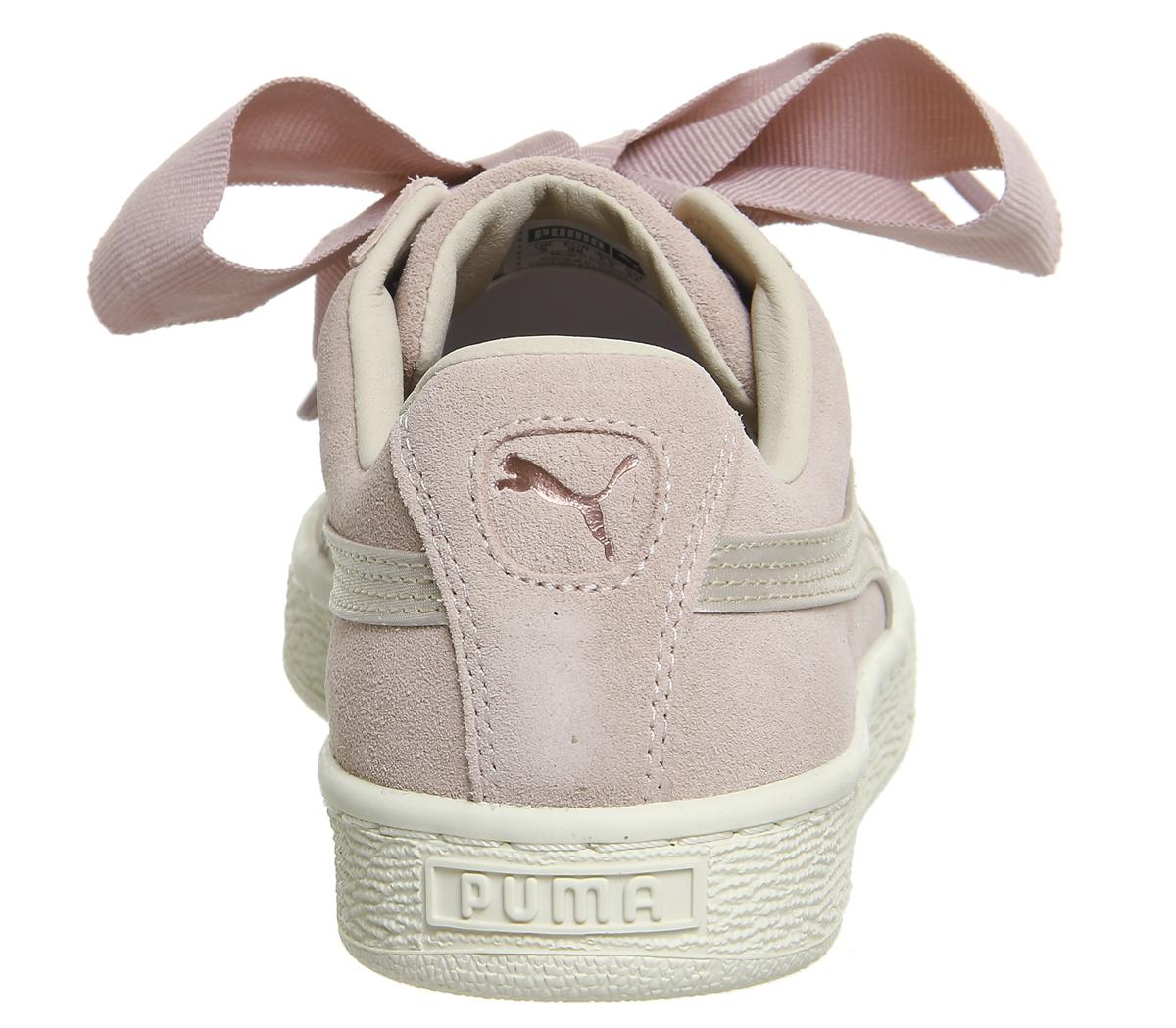 PUMASuede Heart TrainersSilver Pink Tint Rose Gold