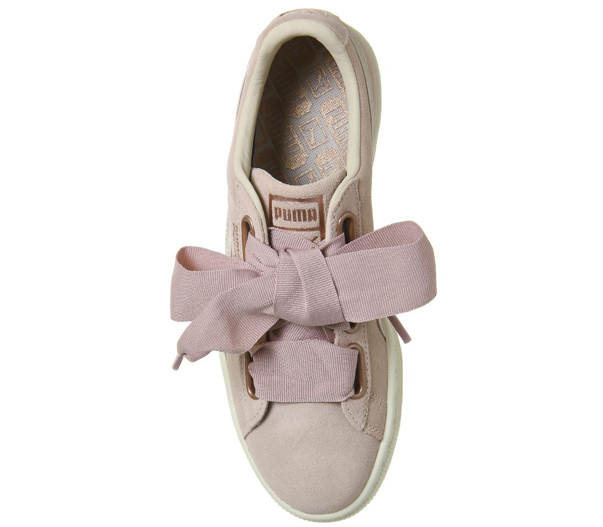 PUMASuede Heart TrainersSilver Pink Tint Rose Gold