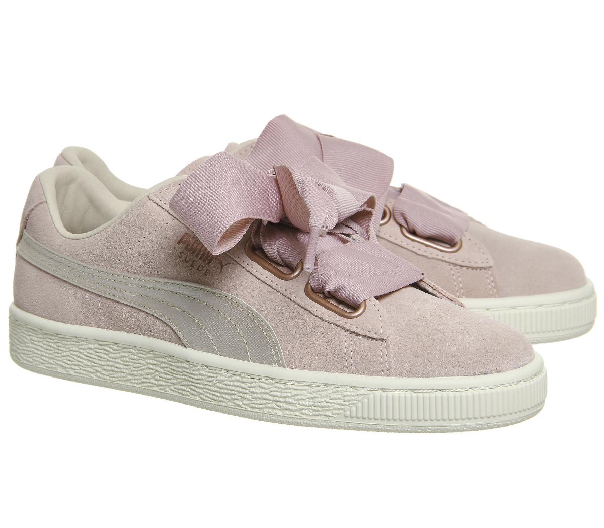PUMASuede Heart TrainersSilver Pink Tint Rose Gold