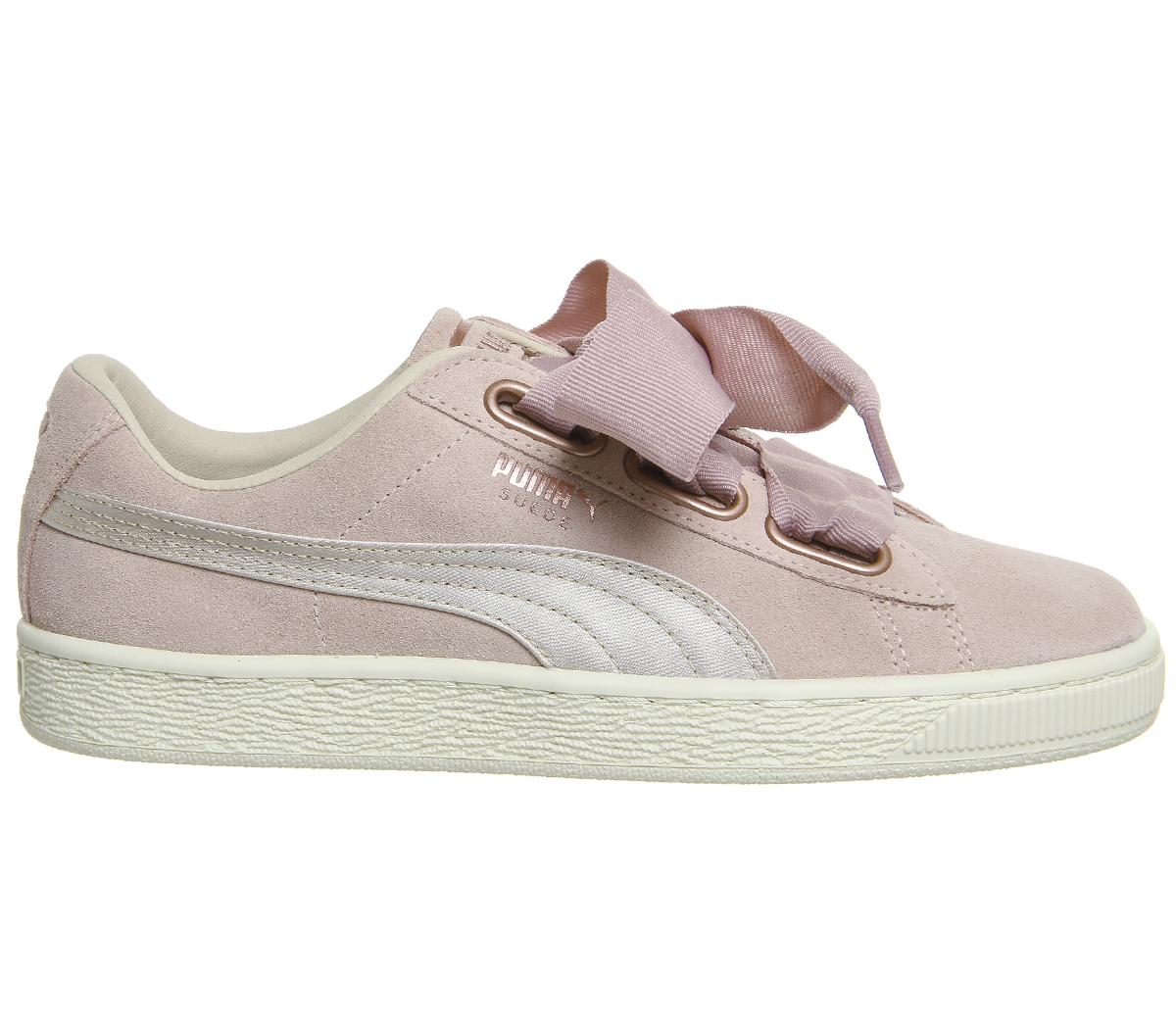 PUMASuede Heart TrainersSilver Pink Tint Rose Gold