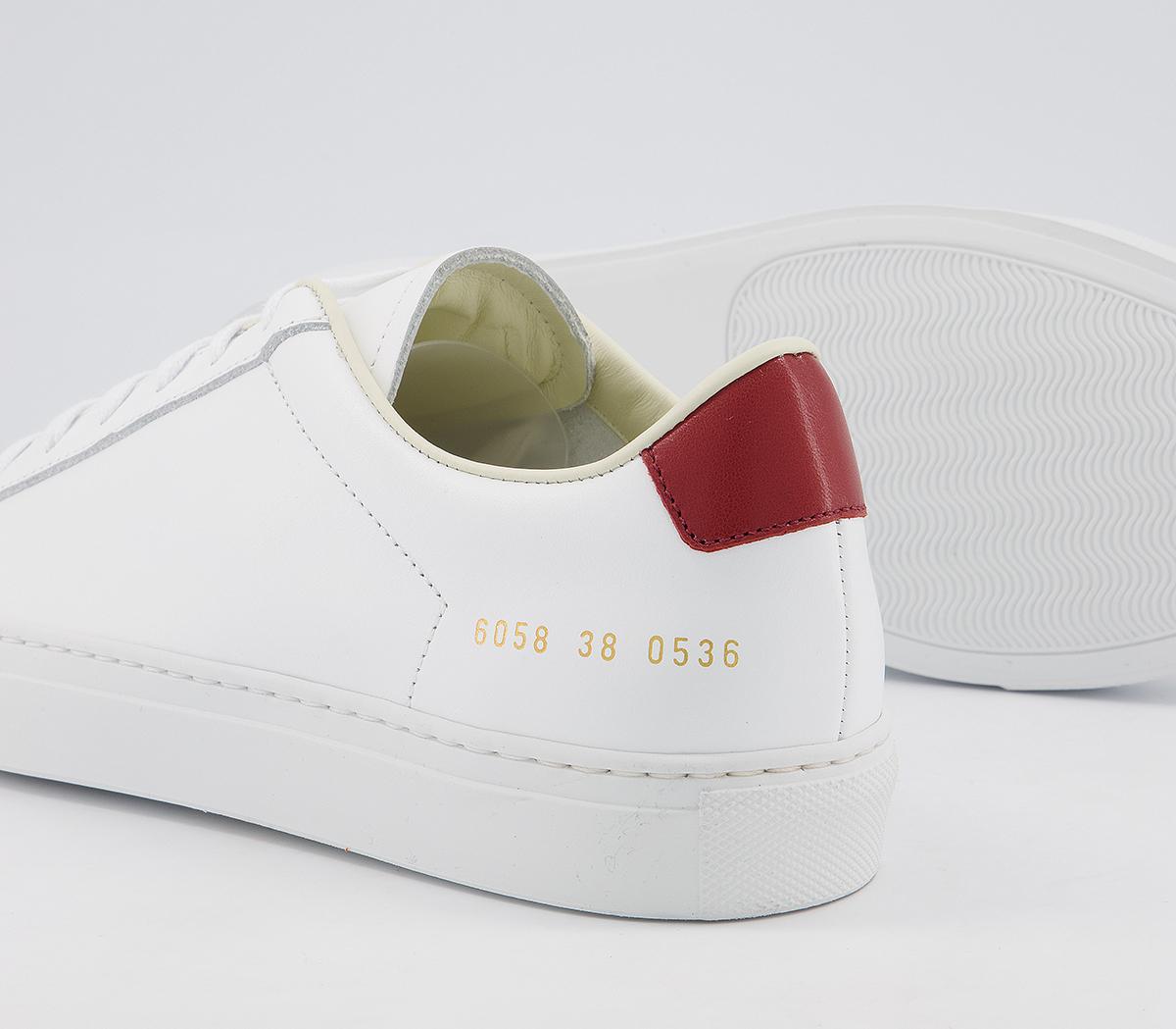 Common Projects Achillies Retro Low W Trainers Common Projects Achillies Retro Low W Trainers White Red