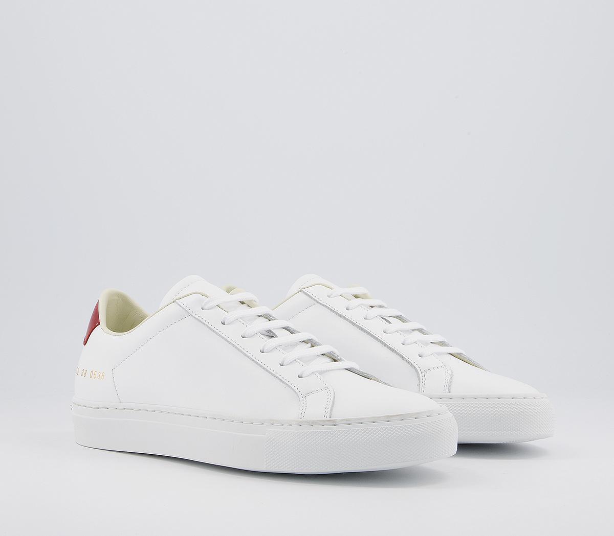 Common Projects Achillies Retro Low W Trainers Common Projects Achillies Retro Low W Trainers White Red