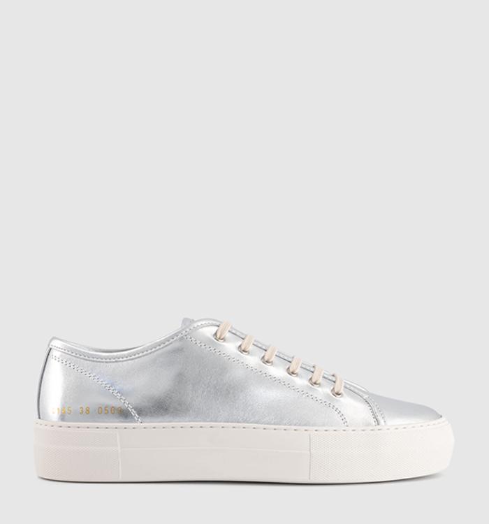 Common Projects Tournament Low Super Trainers Silver Leather