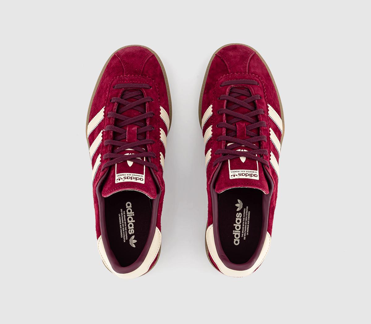 adidas Bermuda Trainers Collegiate Burgundy Cream White Maroon - Unisex ...