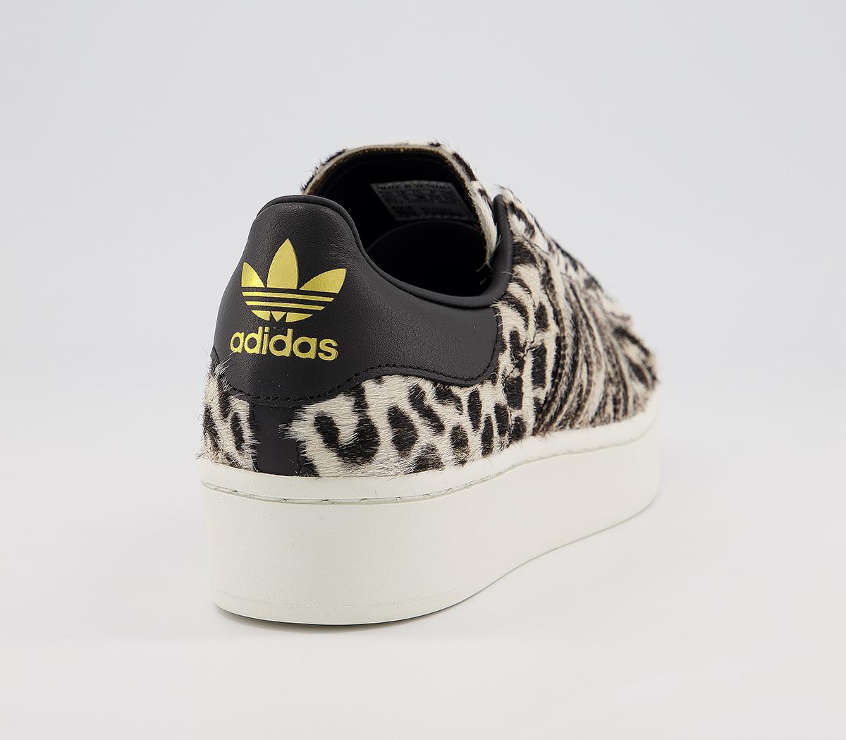 adidasSuperstar BoldCore Black Off White Gold Metalic Leopard