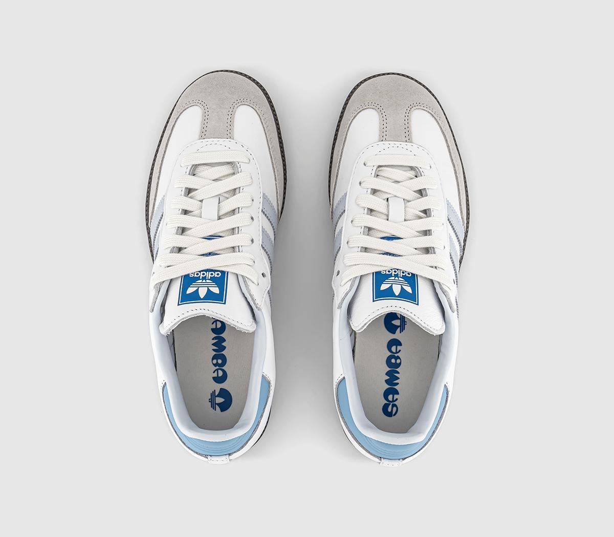 adidas Samba OG Trainers White Blue - Men's Trainers