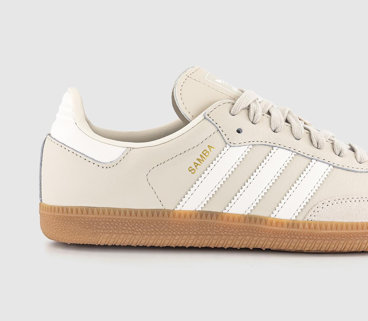  SAMBA ホワイト/ベージュ 24.0 adidas Samba OG Trainers Alumina Chalk White Wonder Beige - adidas