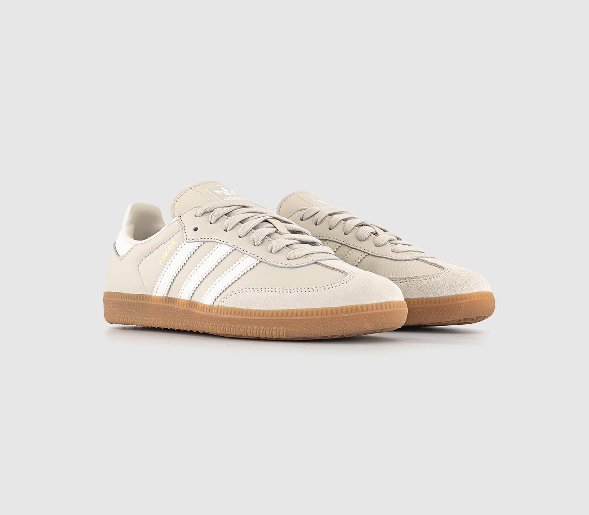  SAMBA ホワイト/ベージュ 24.0 adidas Samba OG Trainers Alumina Chalk White Wonder Beige - adidas