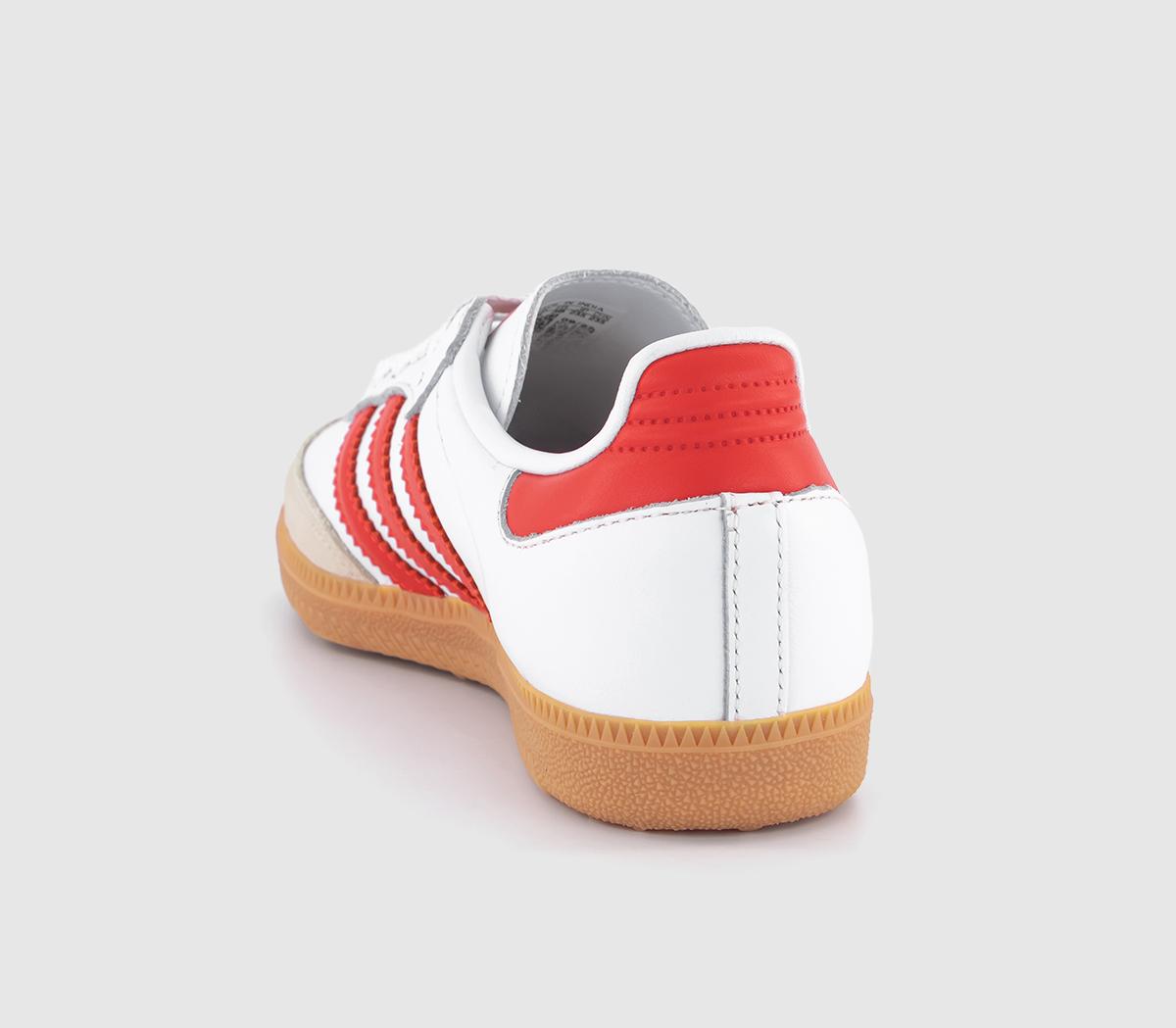adidasSamba OG Trainers White Solar Red Offwhite