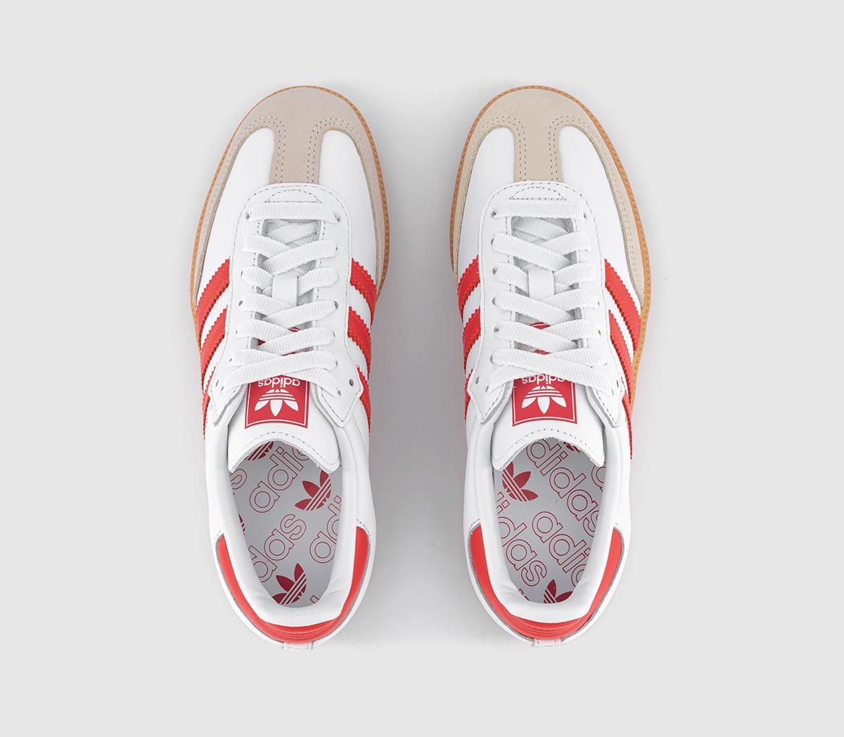 adidasSamba OG Trainers White Solar Red Offwhite