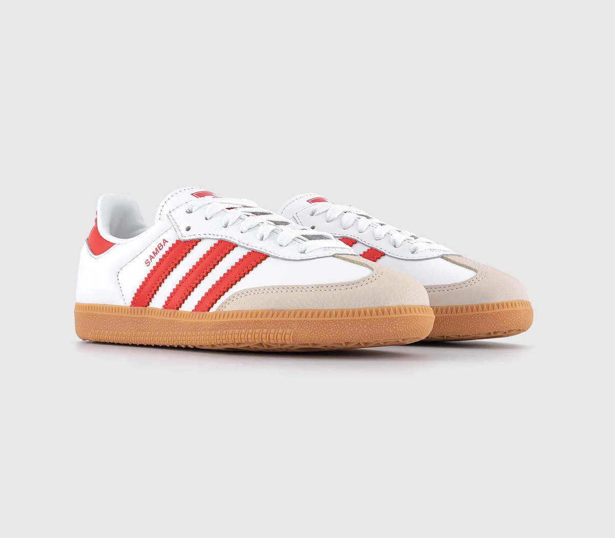 adidas Samba OG Trainers White Solar Red Offwhite - Women's Trainers