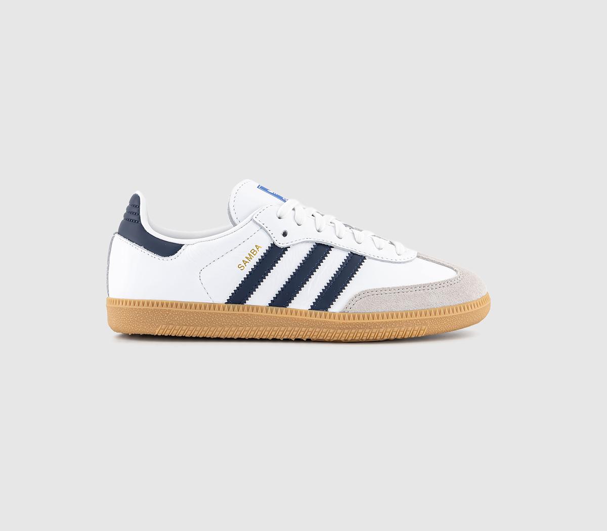 adidas Samba OG Trainers White Night Indigo Gum Men s Trainers