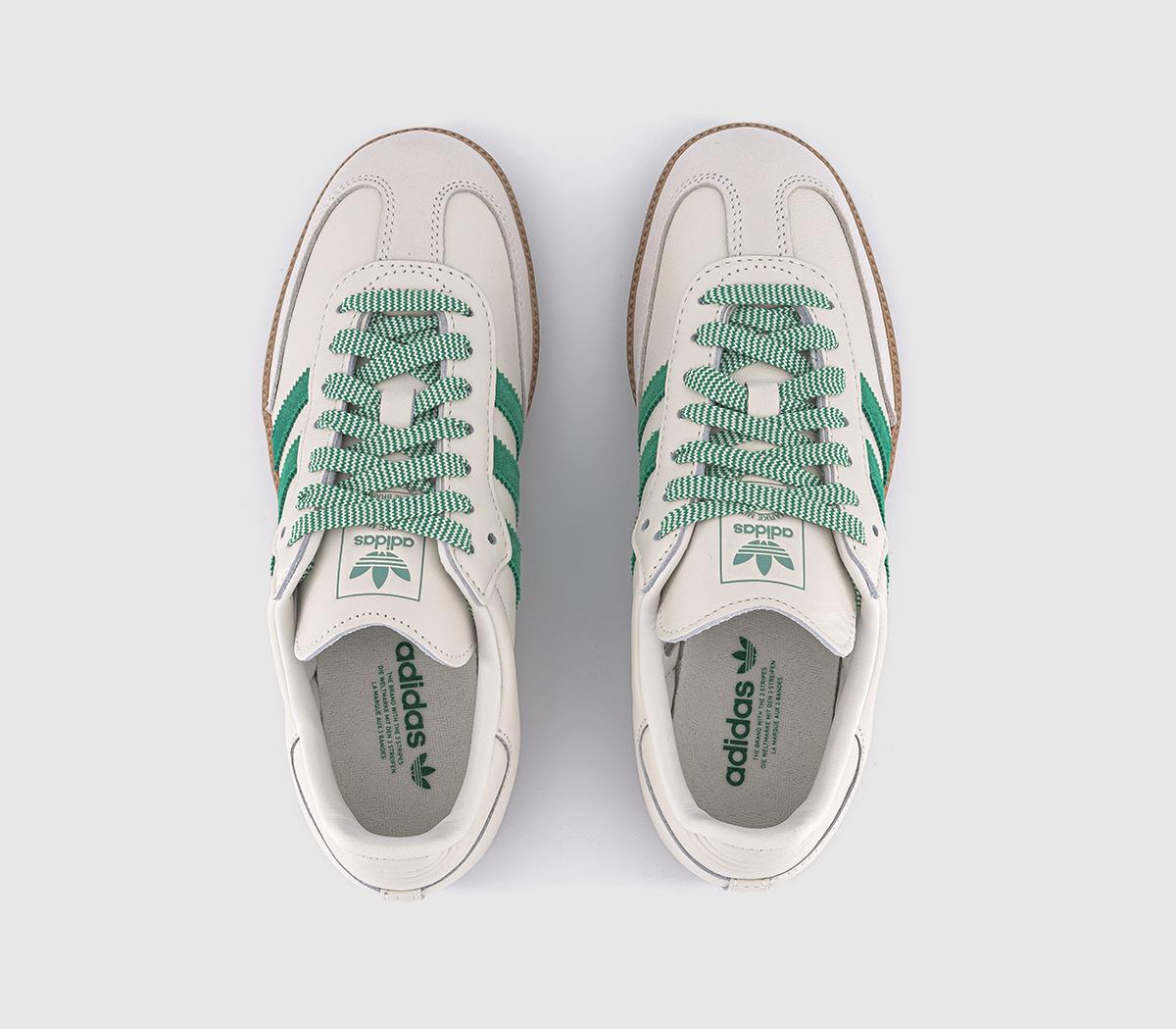 adidas Samba OG Trainers Offwhite Court Green Hazy Green - Women's Trainers