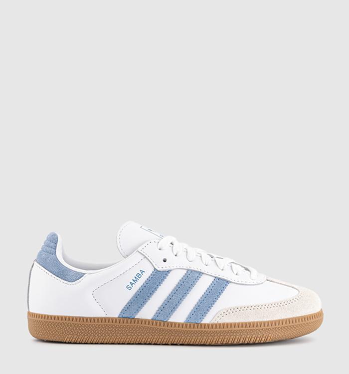 adidas Samba OG Trainers White Alumina Ash Blue