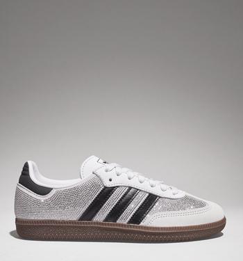 adidas Samba OG Trainers Crystal White Black Silver Metallic