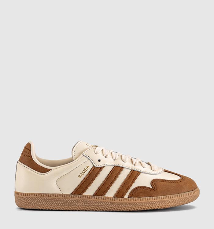 adidas Samba OG Trainers Wonder White Dusky Bronze Gold Metallic