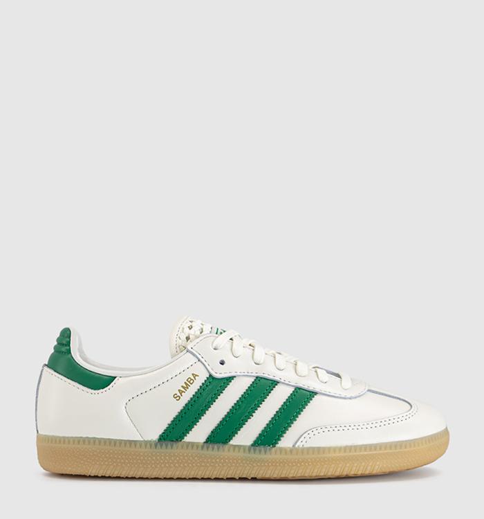 adidas Samba OG Trainers Offwhite Green Gold Metallic