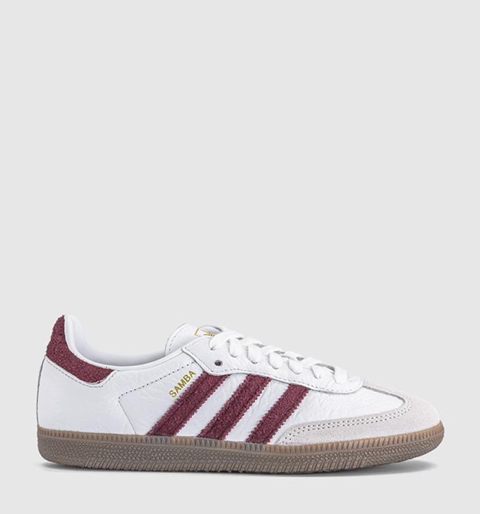 adidas Samba OG Trainers White Maroon Gum