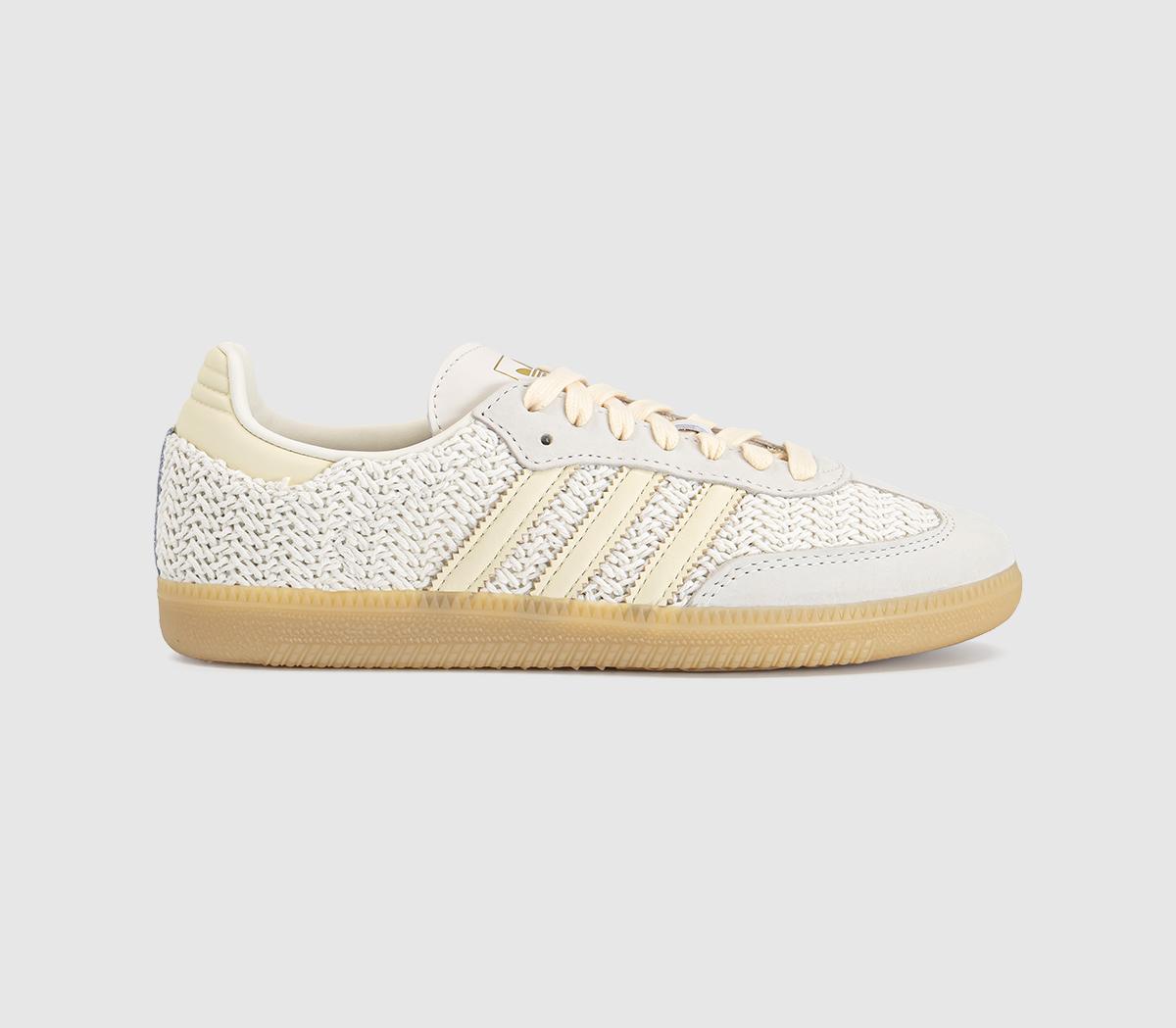 Adidas Samba Og Trainers Off Warm Vanilla Gum White in Women's Size 6, Office Shoes