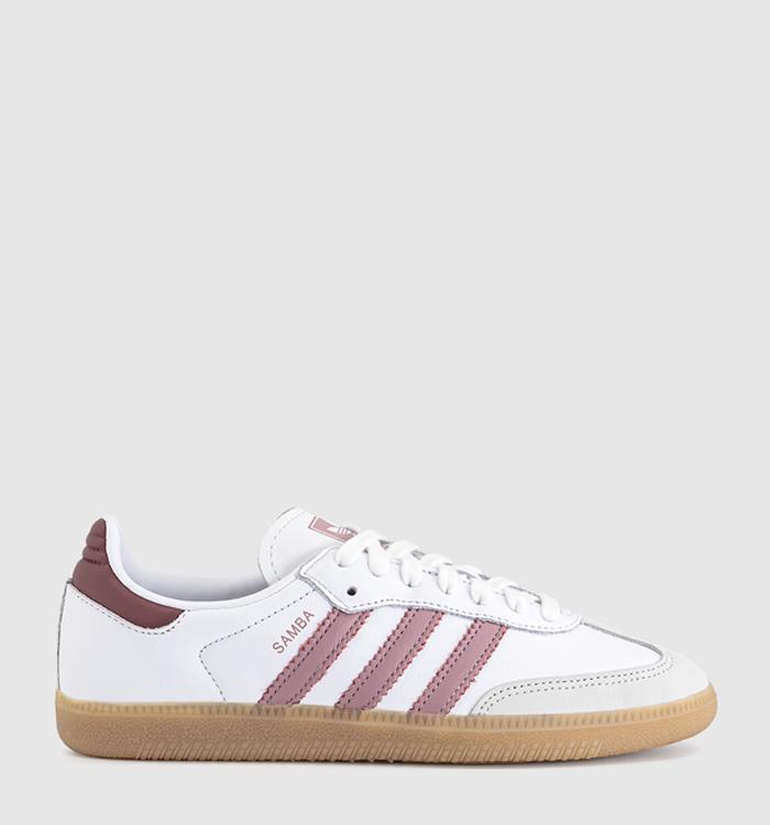 adidas Samba OG Trainers White Magic Mauve Quiet Crimson