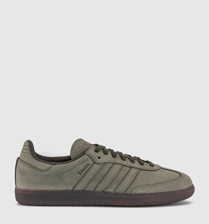 adidas Samba OG Trainers Clay Shadow Olive Gum