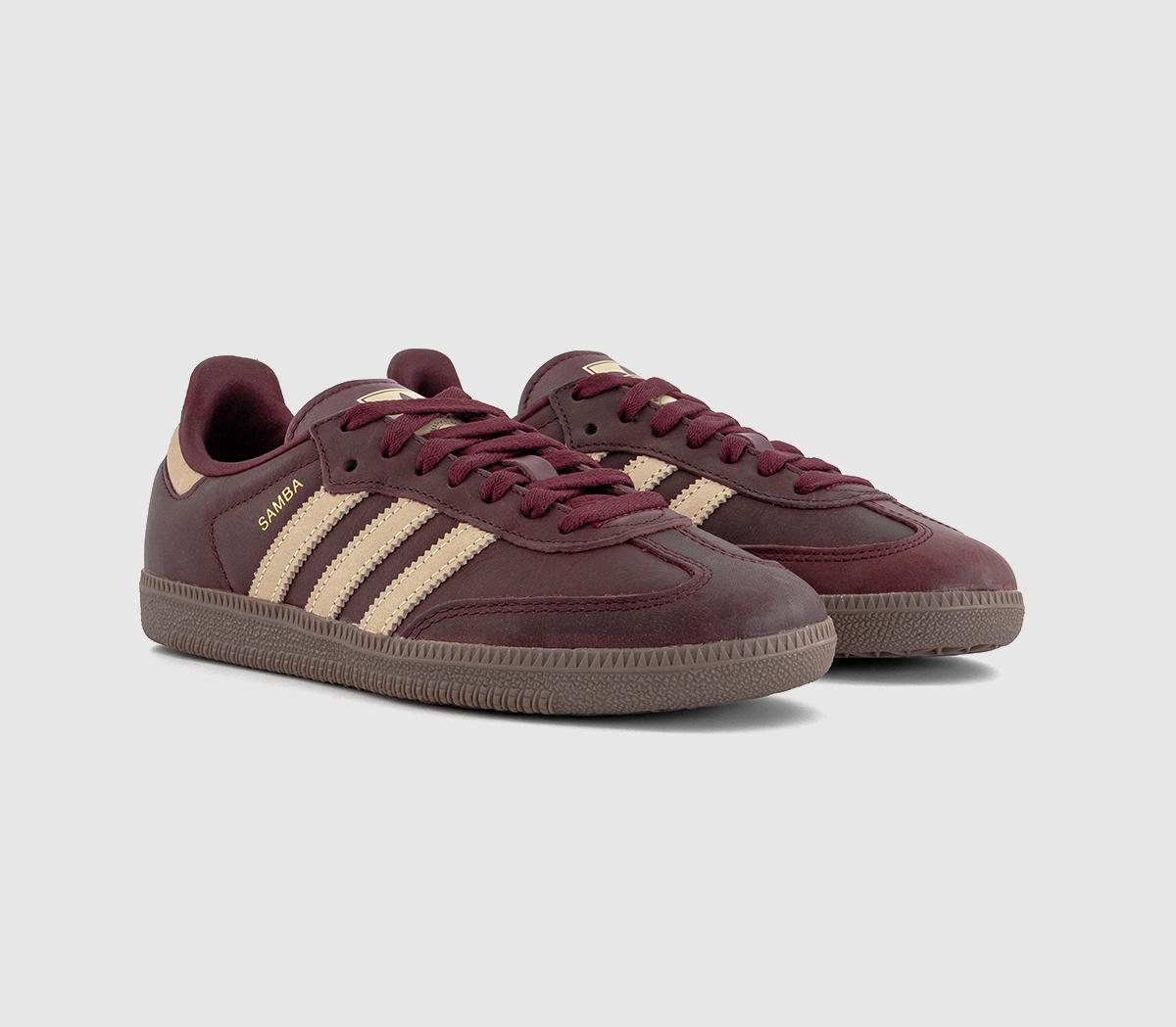 adidasSamba OG TrainersMaroon Crystal Sand Gold Metallic