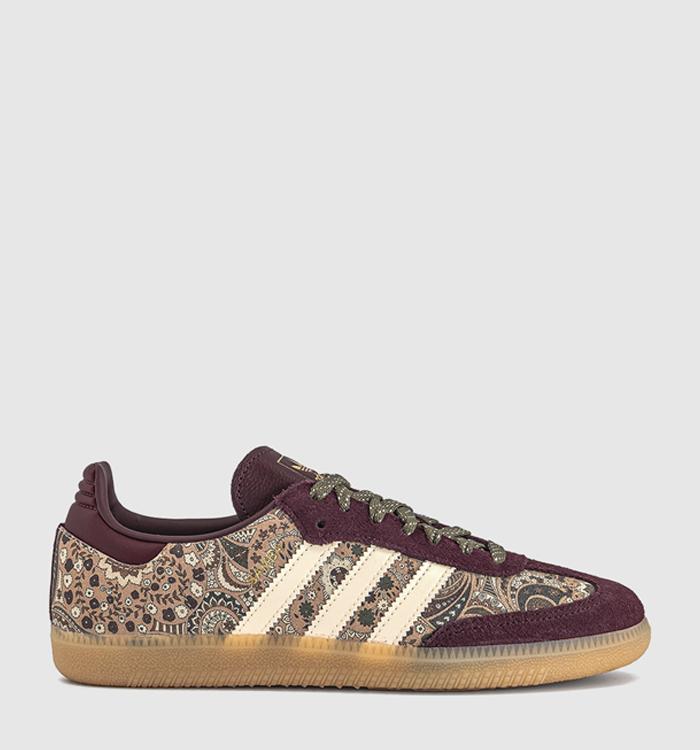 adidas adidas x Liberty London Samba OG Trainers Maroon Warm Vanilla Olive Strata