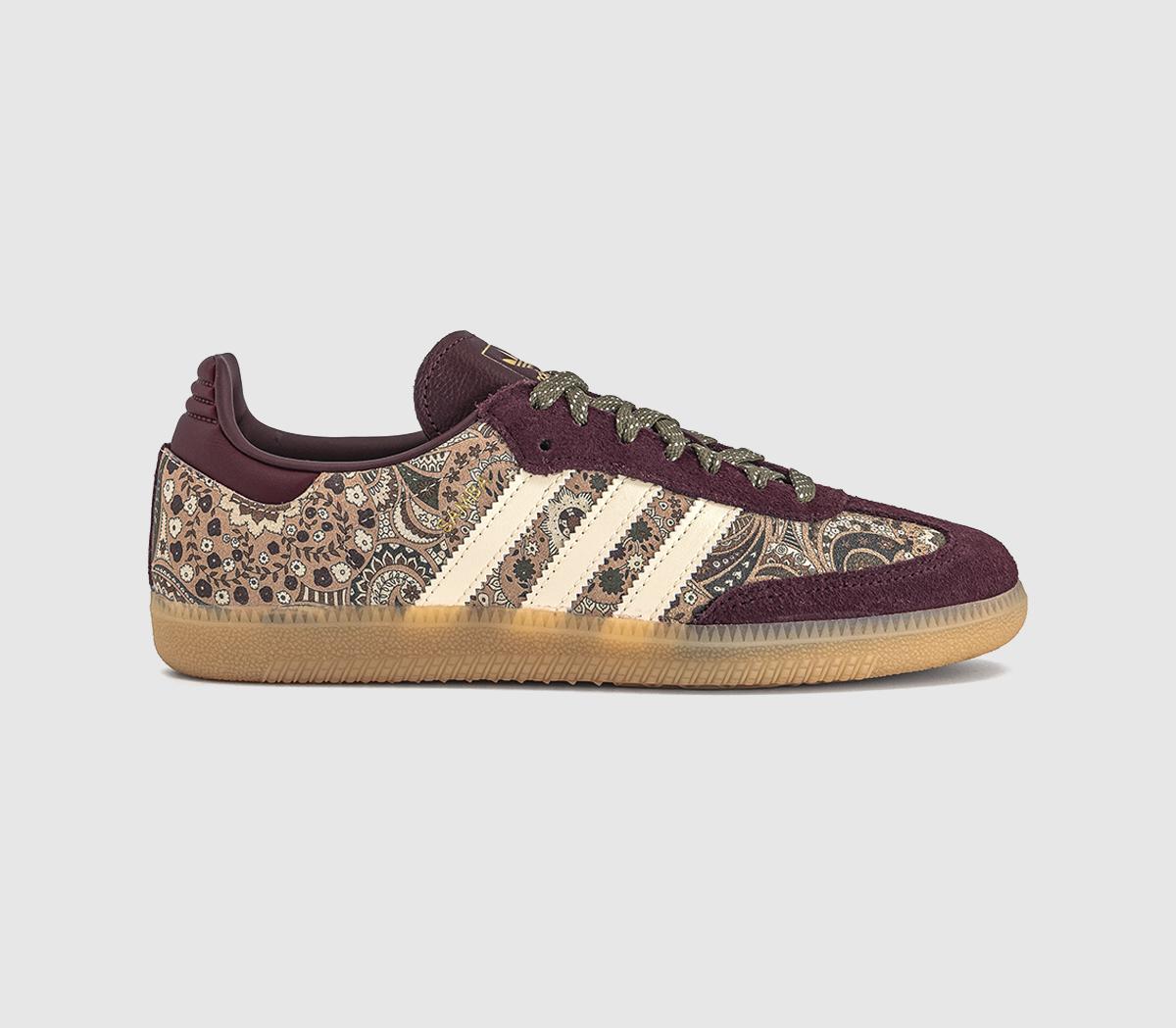 Adidas X Liberty London Samba Og Trainers Maroon Warm Vanilla Olive Strata In  Brown in Women's Size 7.5, Offspring