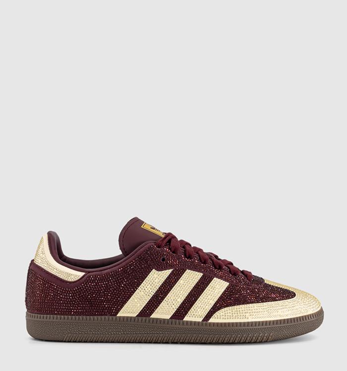 adidas Samba OG Trainers Rhinestone Maroon Warm Vanilla Gum