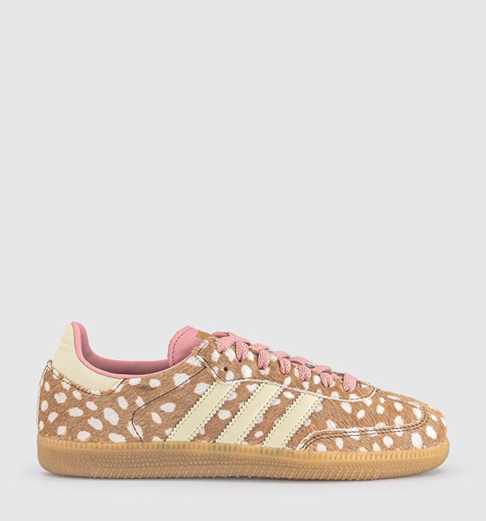adidas Samba Og Trainers Deer Print Brown Desert Warm Vanilla Wonder Mauve