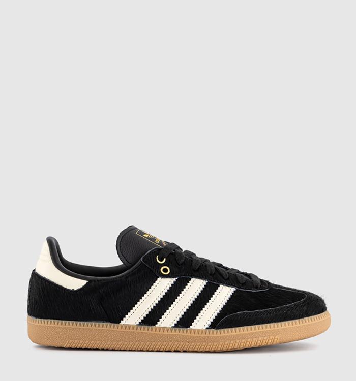 adidas Samba OG Trainers Pony Hair Effect Core Black Cream White Gum
