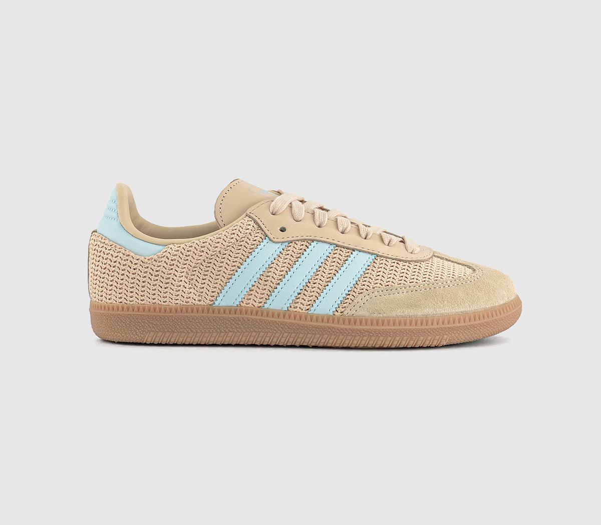 adidas Womens Samba OG Trainers Black Sand Strata Sky Tint, 9