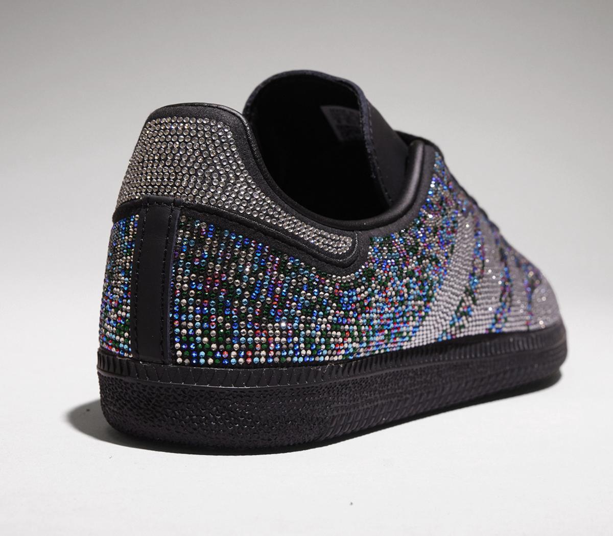 adidasSamba OG TrainersBlack Silver Rhinestone