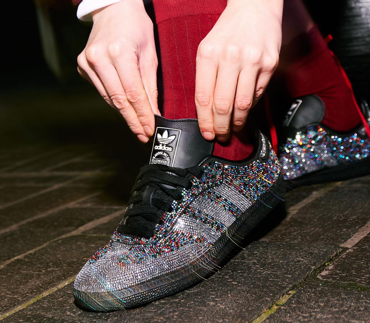 adidasSamba OG TrainersBlack Silver Rhinestone