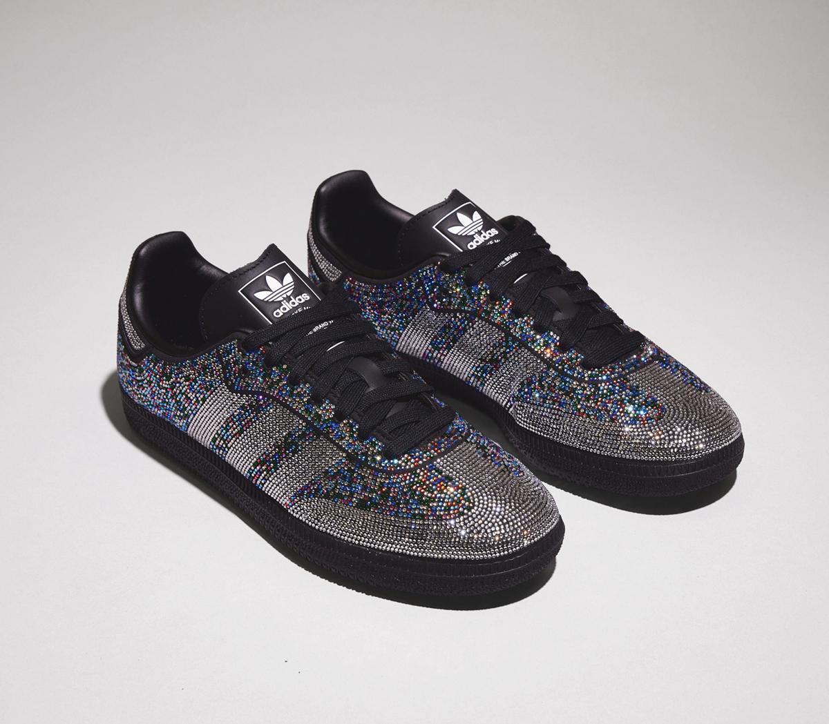 adidasSamba OG TrainersBlack Silver Rhinestone