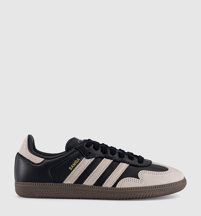 adidas Samba OG Trainers Core Black Wonder Beige Gold Metallic