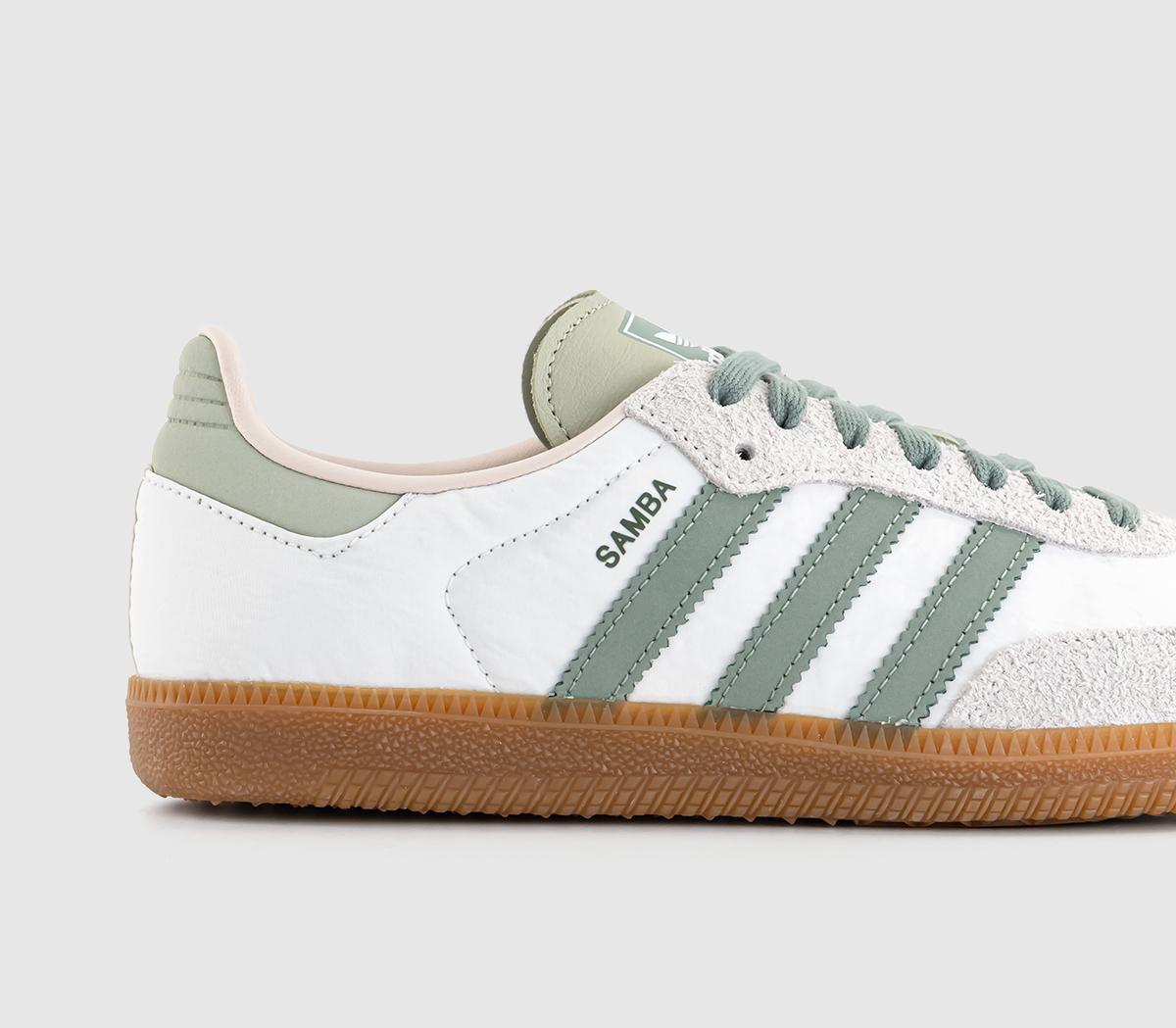 adidasSamba OG TrainersWhite Silver Green Putty Mauve