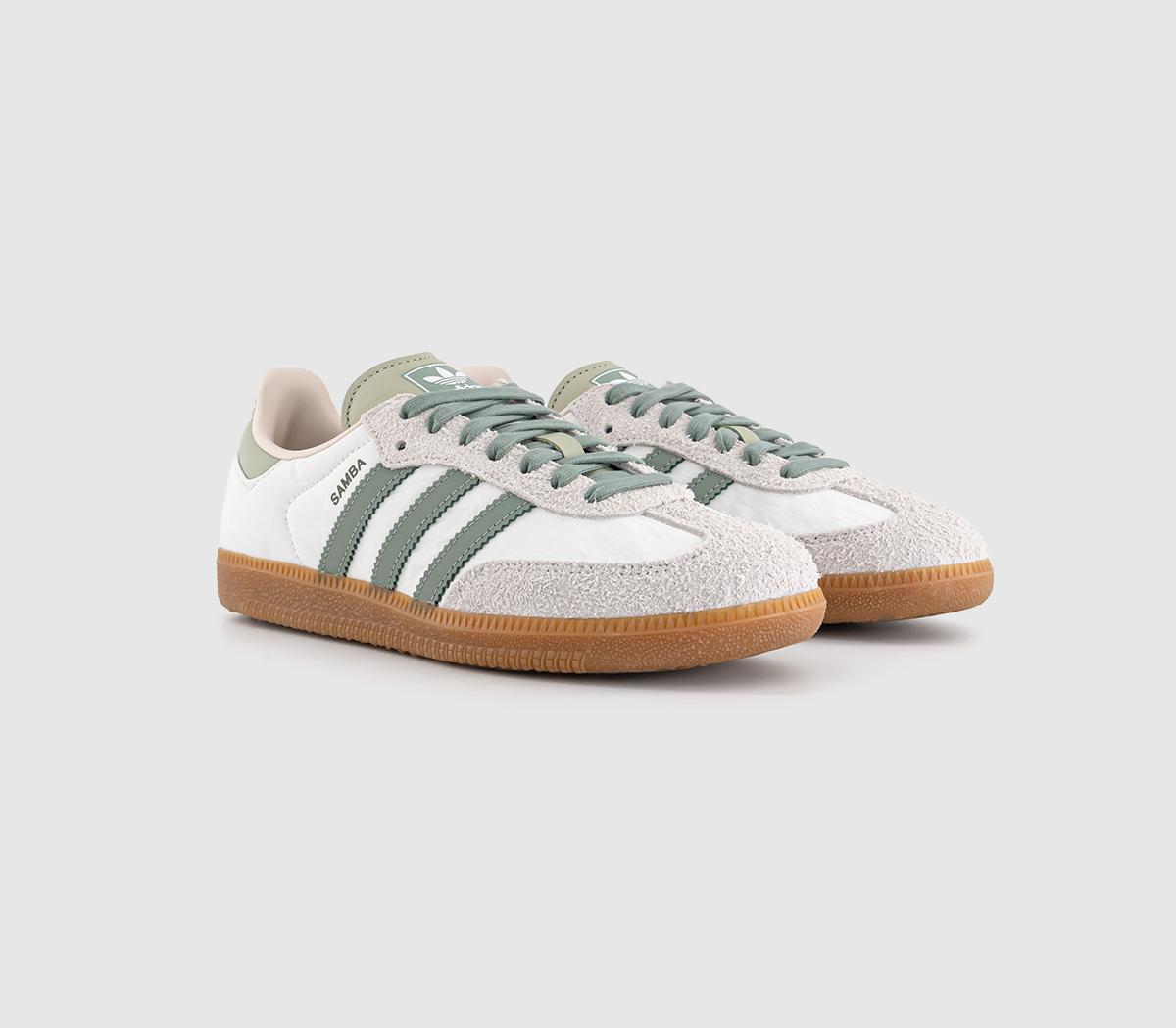 adidasSamba OG TrainersWhite Silver Green Putty Mauve