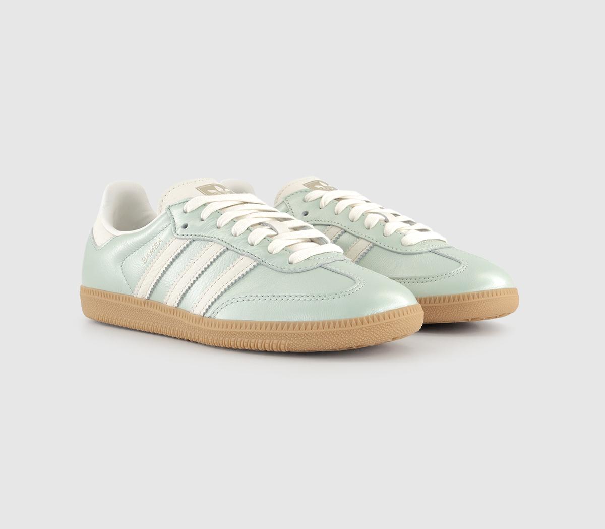 adidas Samba OG Trainers Linen Green Metallic Offwhite Cyber Metallic ...