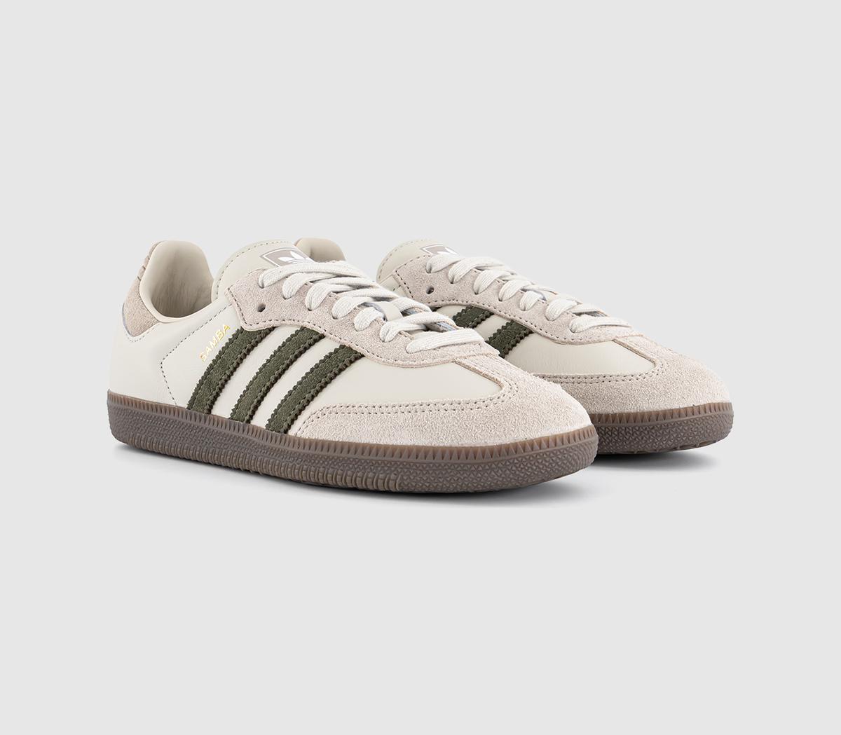 adidas Samba OG Trainers Alumina Medium Dark Khaki Gum - Women's