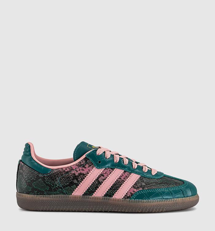 adidas Samba OG Trainers Snake Rich Green Wonder Mauve Gold Metallic