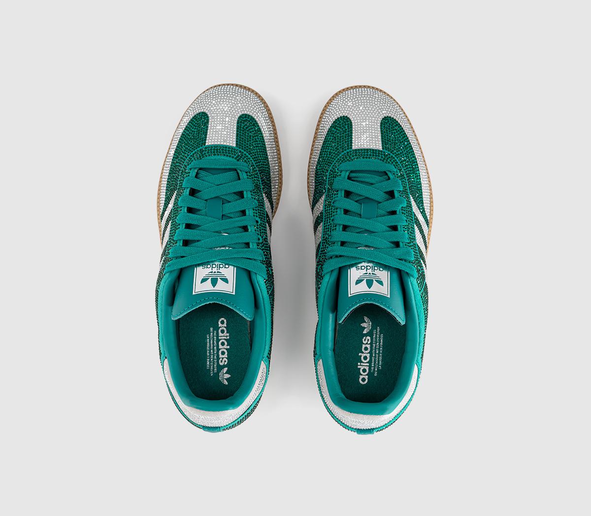 adidasSamba OG TrainersRhinestone Equipment Green Silver Metallic Gum