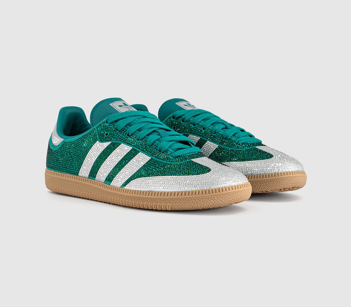 adidasSamba OG TrainersRhinestone Equipment Green Silver Metallic Gum