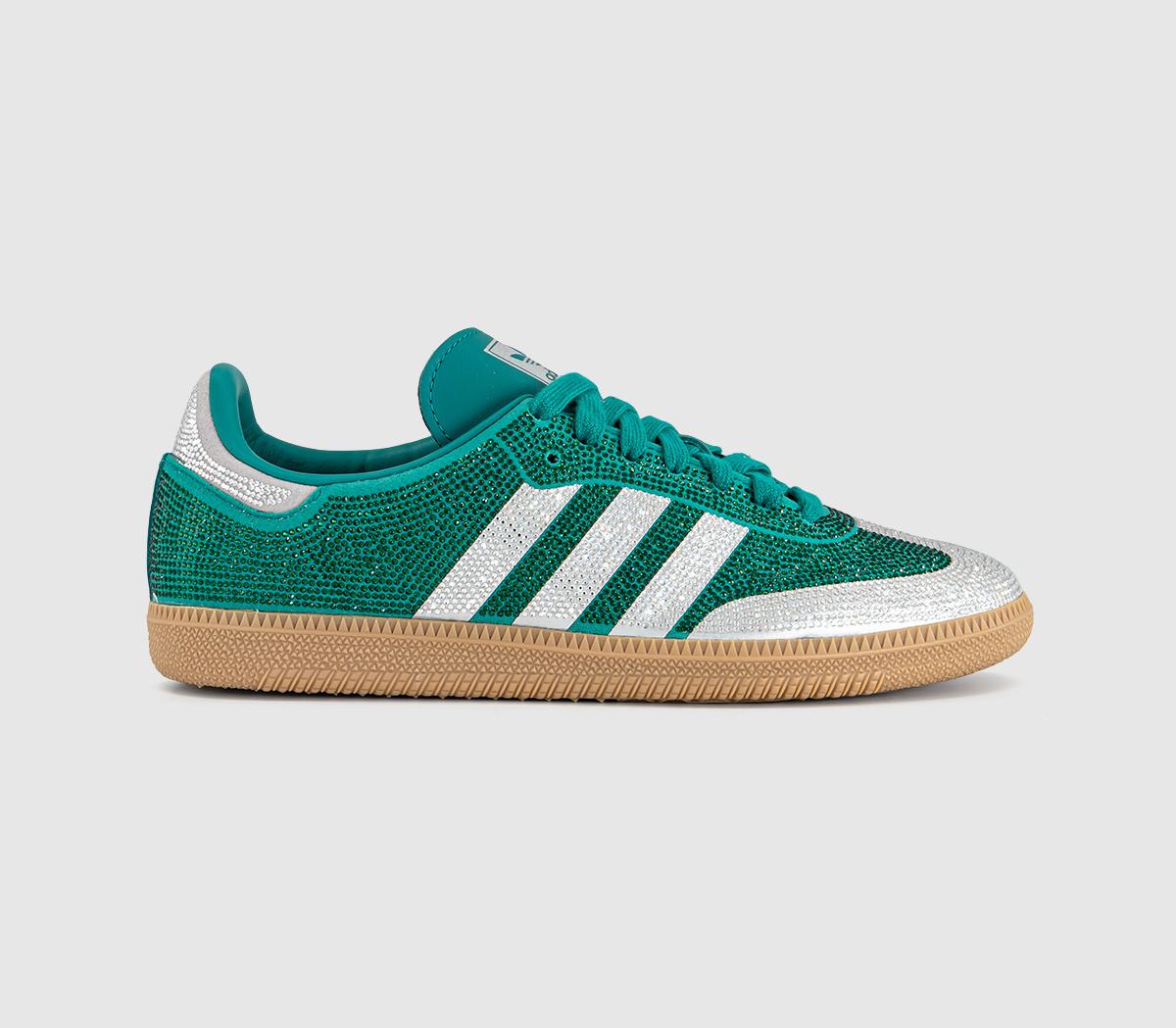 adidasSamba OG TrainersRhinestone Equipment Green Silver Metallic Gum